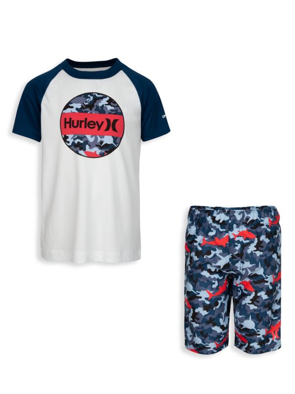 Hurley Little Boy's Shark Bait 2-Piece Print Swim Set